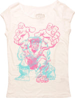 Incredible Hulk Color Ink Hem Cut Juniors T-Shirt