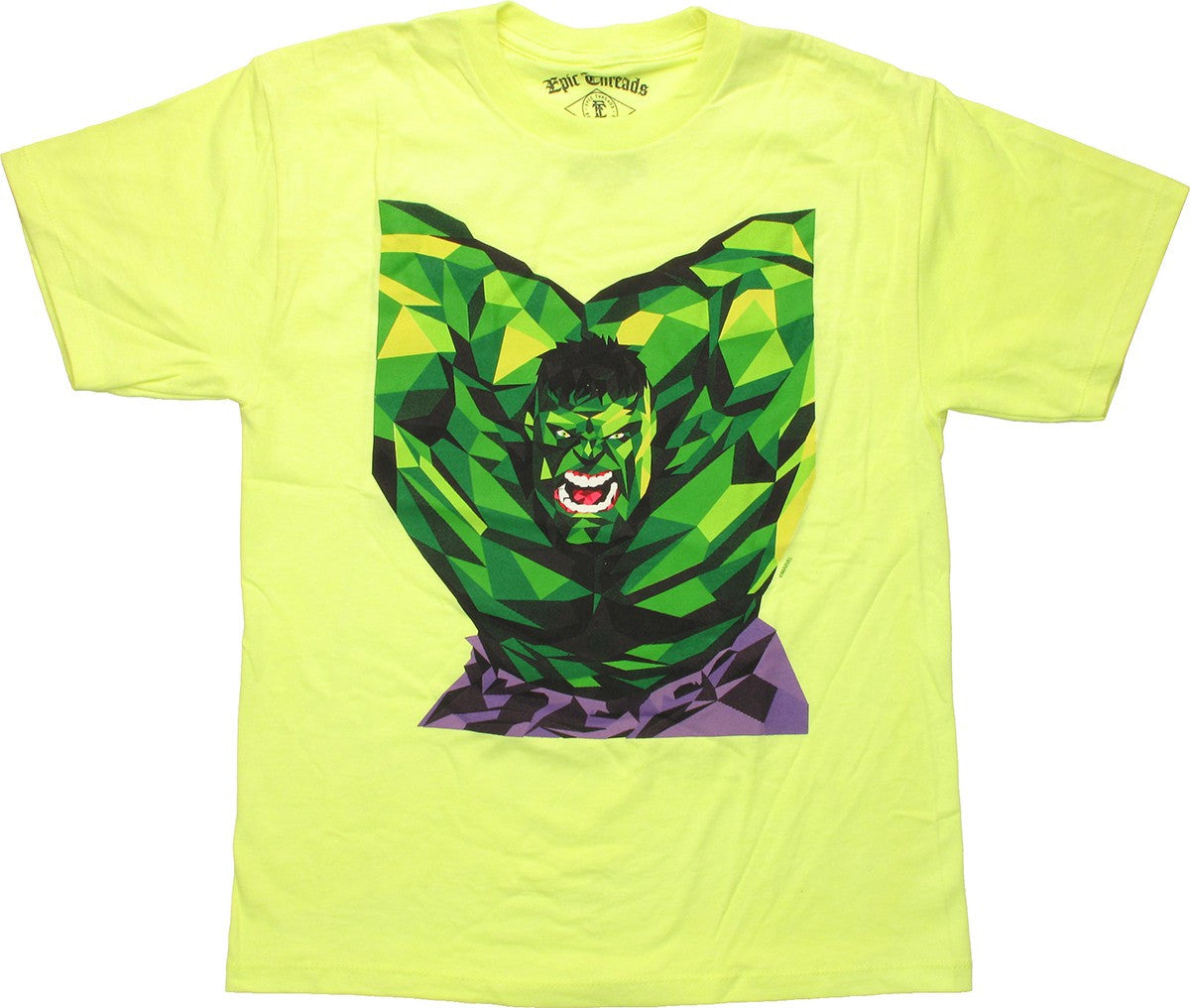Incredible Hulk Diamond Plate Yellow Youth T-Shirt