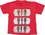 Iron Man 3 Suits of Armor Red Juvenile T-Shirt