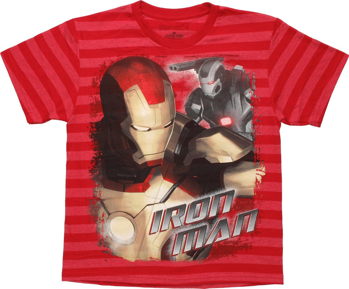 Iron Man 3 with War Machine Striped Youth T-Shirt