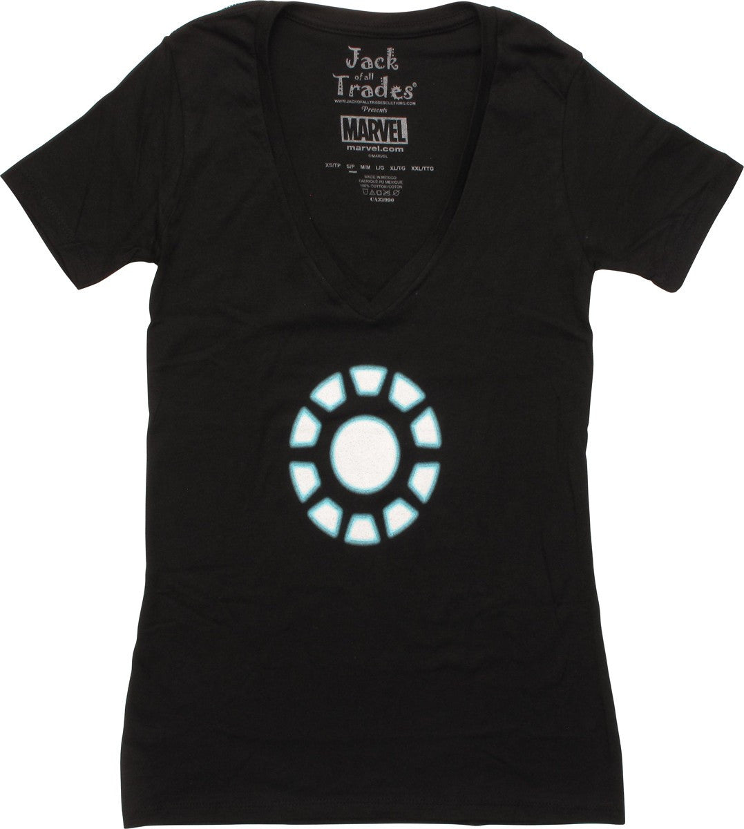 Iron Man Arc Reactor V-Neck Juniors T-Shirt