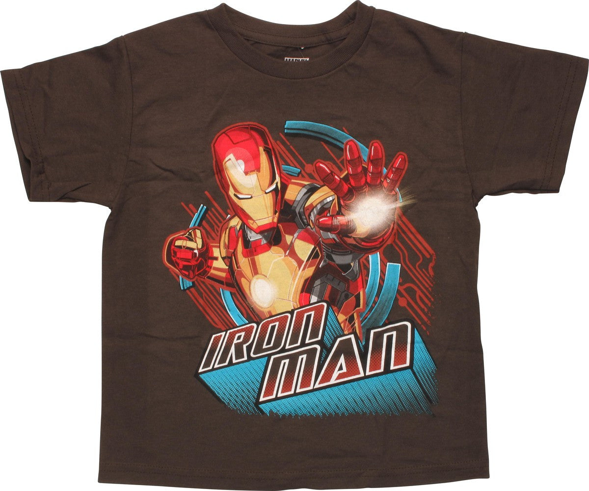 Iron Man Palm Repulsor Brown Juvenile T-Shirt