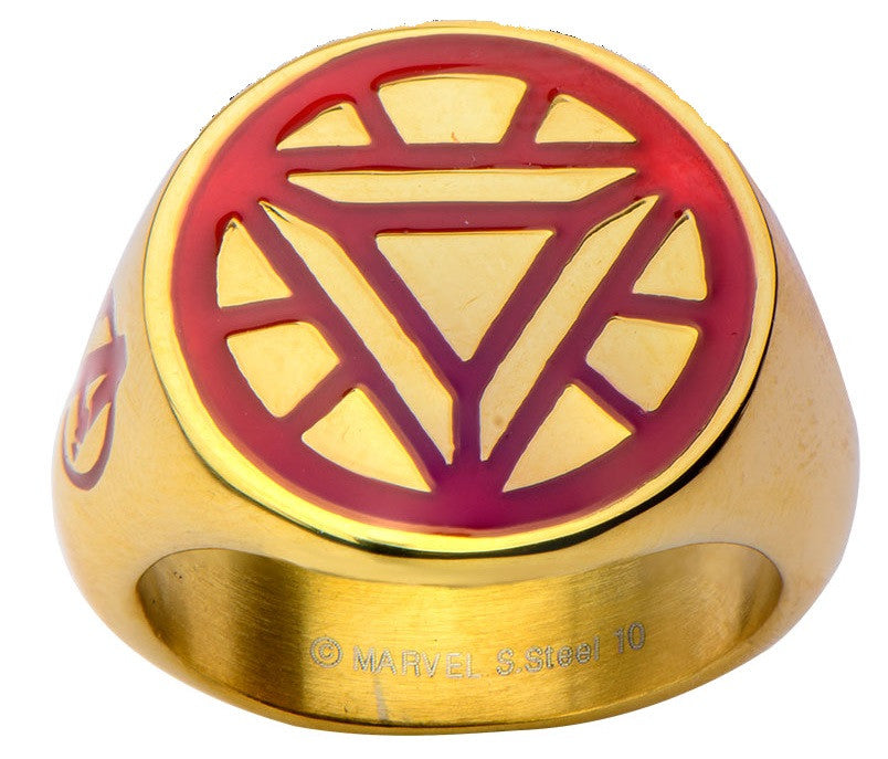 Iron Man Triangle Arc Reactor Gold Plated Ring