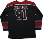 Deadpool Logo 91 Black Hockey Jersey