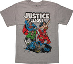 Justice League Drawn Color T Shirt