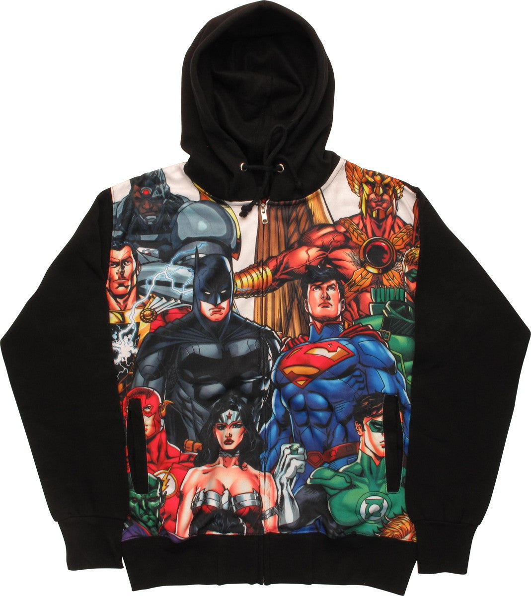 Justice League Heroes Dye Sub Zip Hoodie