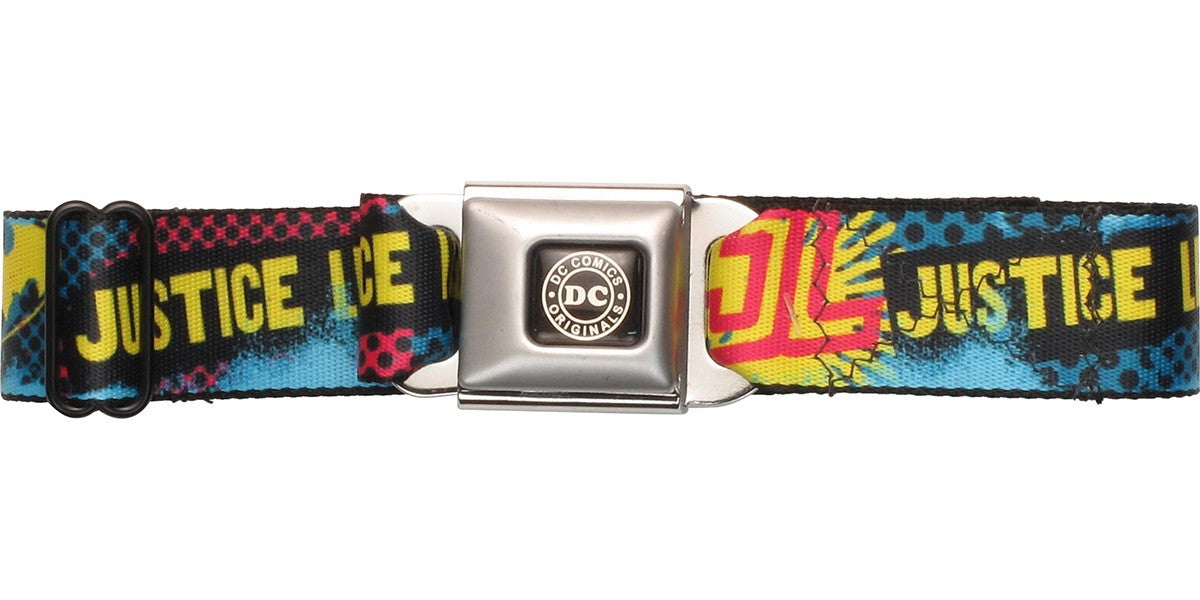 Justice League Spray Group Part Color Seatbelt Mesh Belt