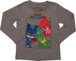 PJ Masks Heroes Square Gray LS Juvenile T-Shirt