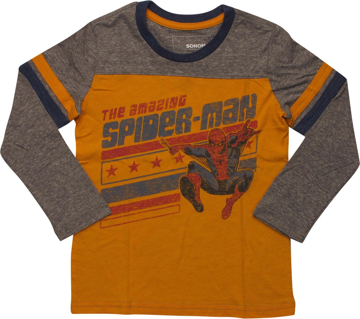 Amazing Spiderman Swing Ringer LS Juvenile T-Shirt