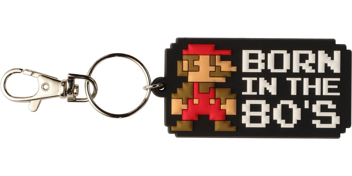 Super Mario Bros Born in the 80s Rubber Keychain