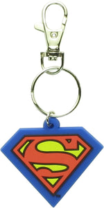 Superman 3D Classic Logo Rubber Keychain