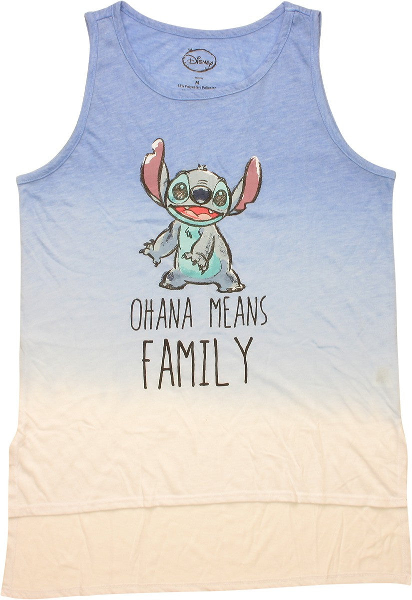 Lilo and Stitch Ohana Hi Lo Tank Top Ladies Tee