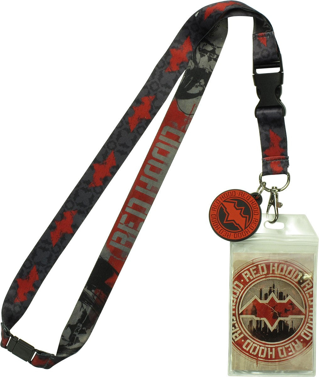 Red Hood Logo Charm Lanyard