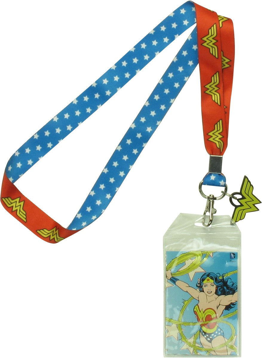 Wonder Woman Logos Stars WW Logo Charm Lanyard