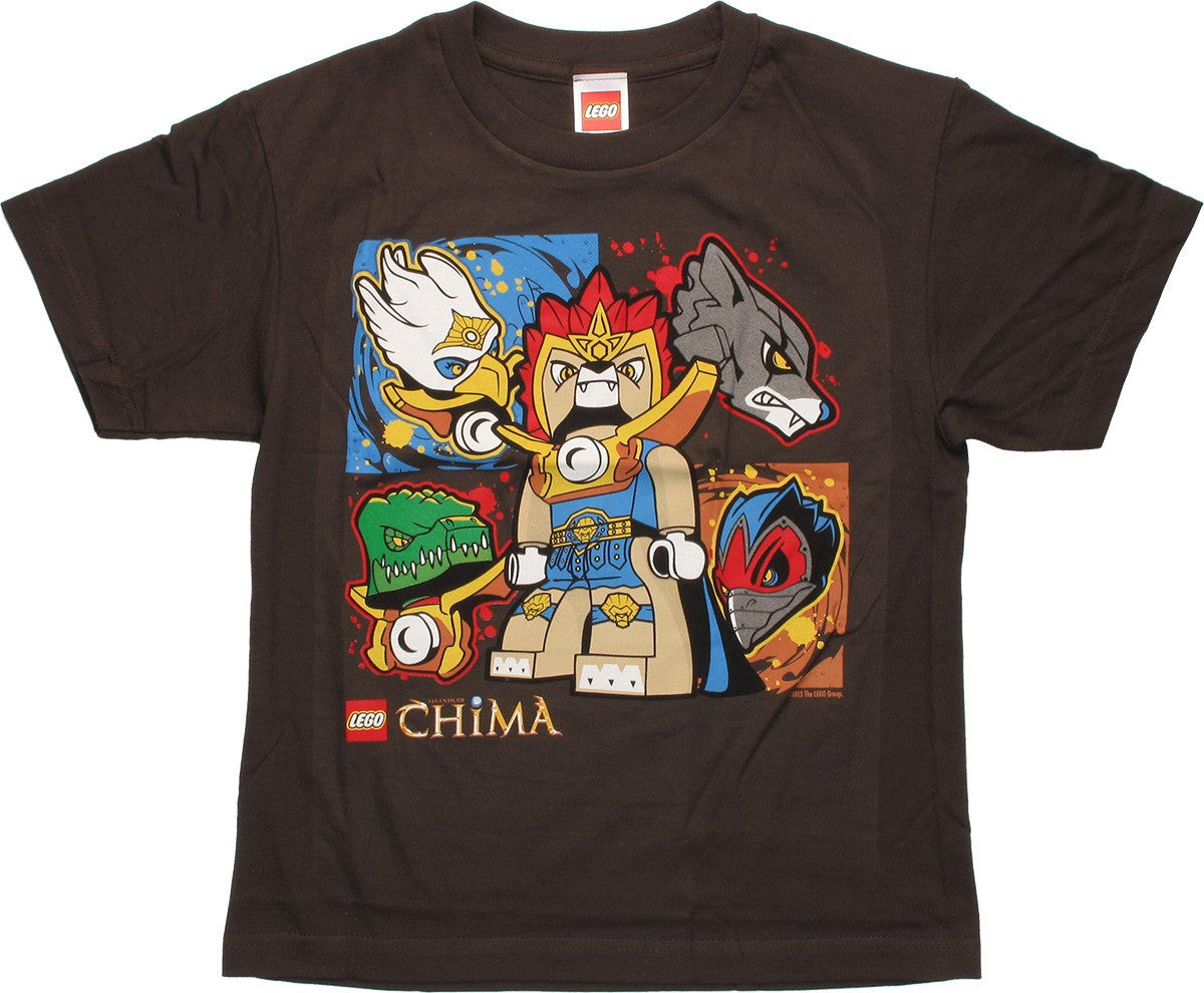 Lego Chima Five Tribe Brown Youth T Shirt
