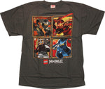 Lego Ninjago Square Action Charcoal Youth T-Shirt