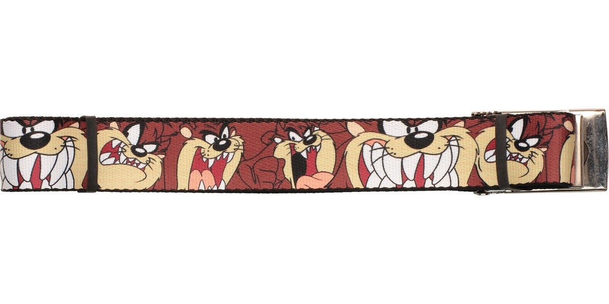 Looney Tunes Taz Faces Wide Mesh Belt