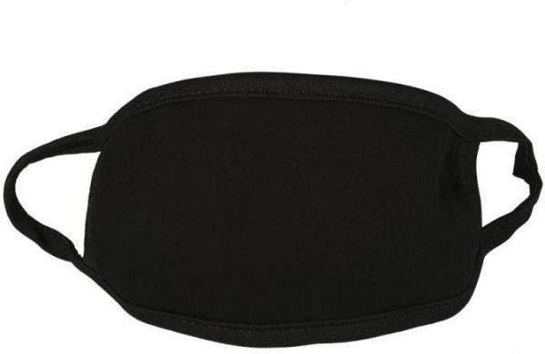 Non Medical Black Ribbed 2 Pack Face Mouth Mask