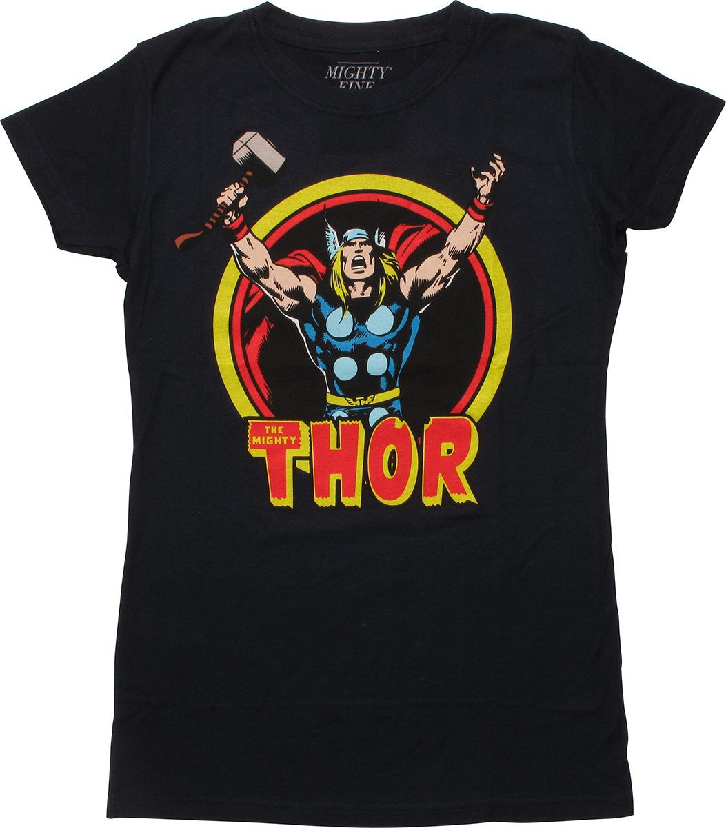 Mighty Thor Navy Mighty Fine Juniors T-Shirt