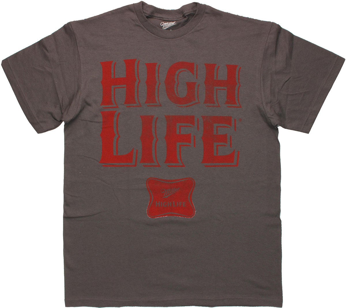 Miller High Life Words Charcoal T Shirt