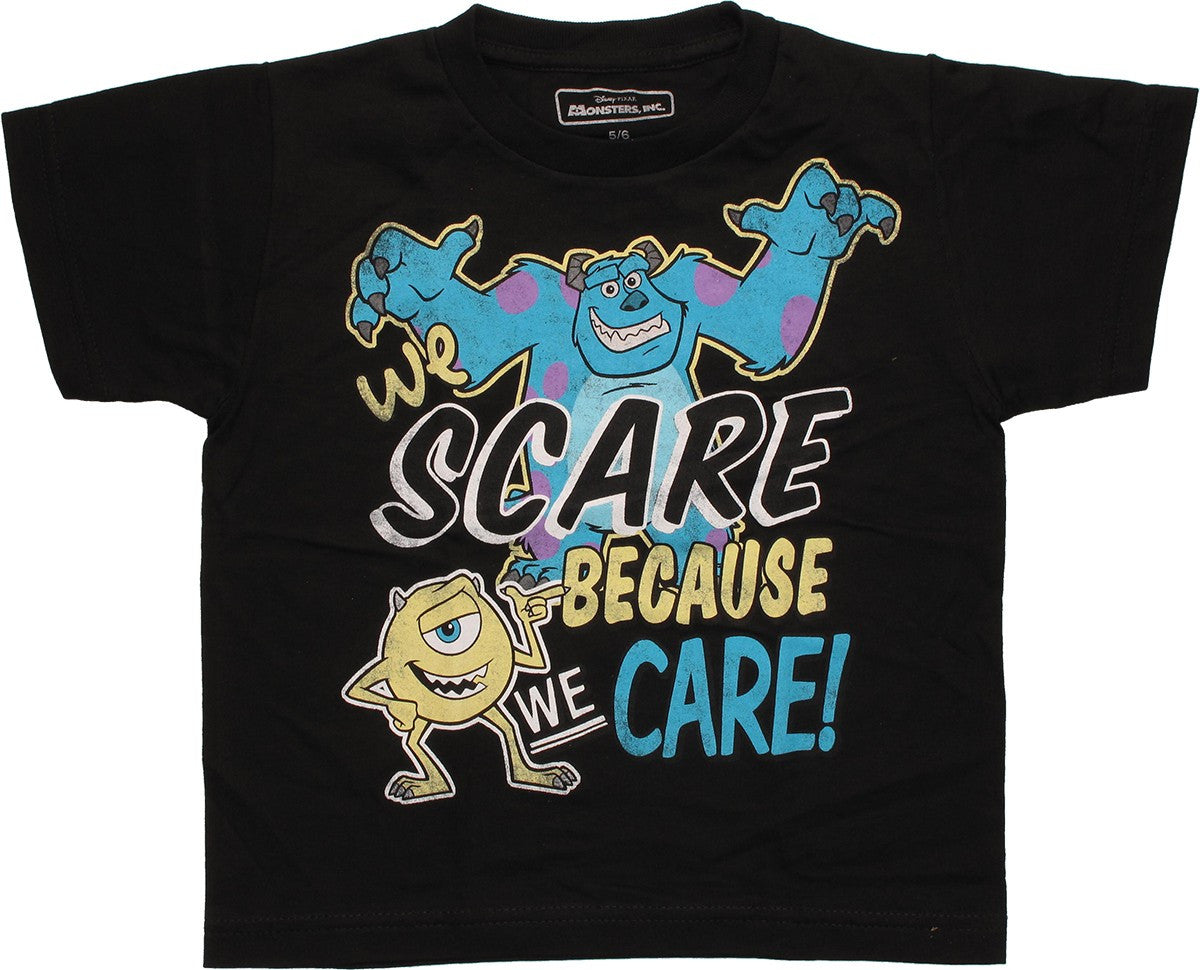 monsters inc tshirt Monsters Inc Scare Care Black Juvenile T-Shirt