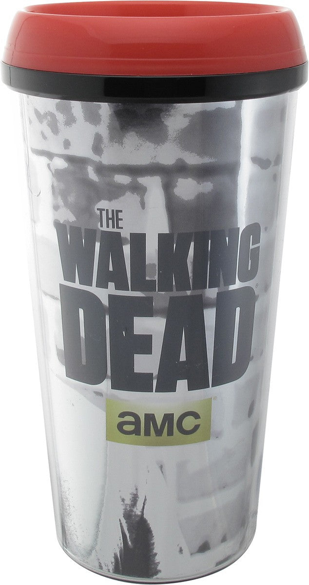 Walking Dead Rick Face Silver Foil Travel Mug