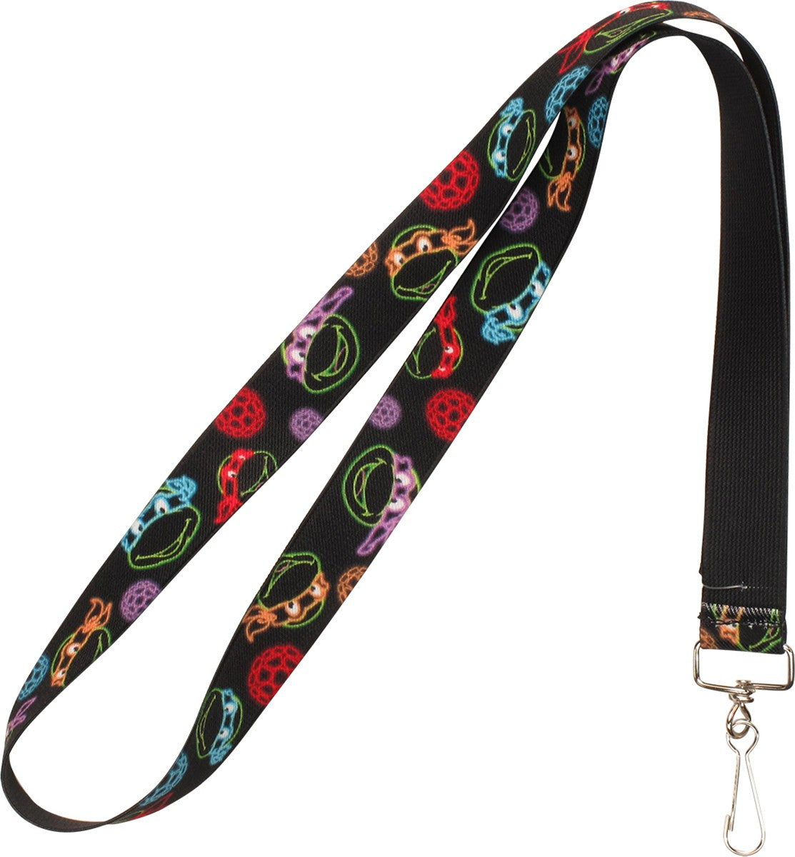 Ninja Turtles Neon Faces Shells Elastic Lanyard