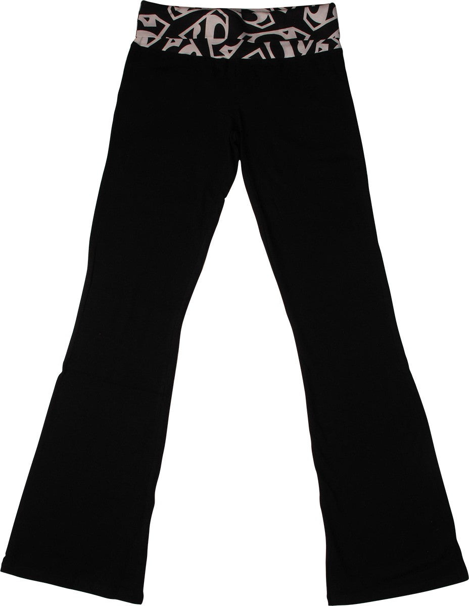 Superman White Logo Juniors Yoga Pants