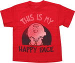 Peanuts Charlie Happy Face Juvenile T Shirt