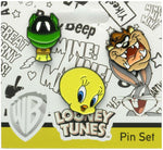Space Jam Tweety Taz and Marvin 3 Piece Pin Set