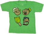 Popeye Faces Juvenile T Shirt