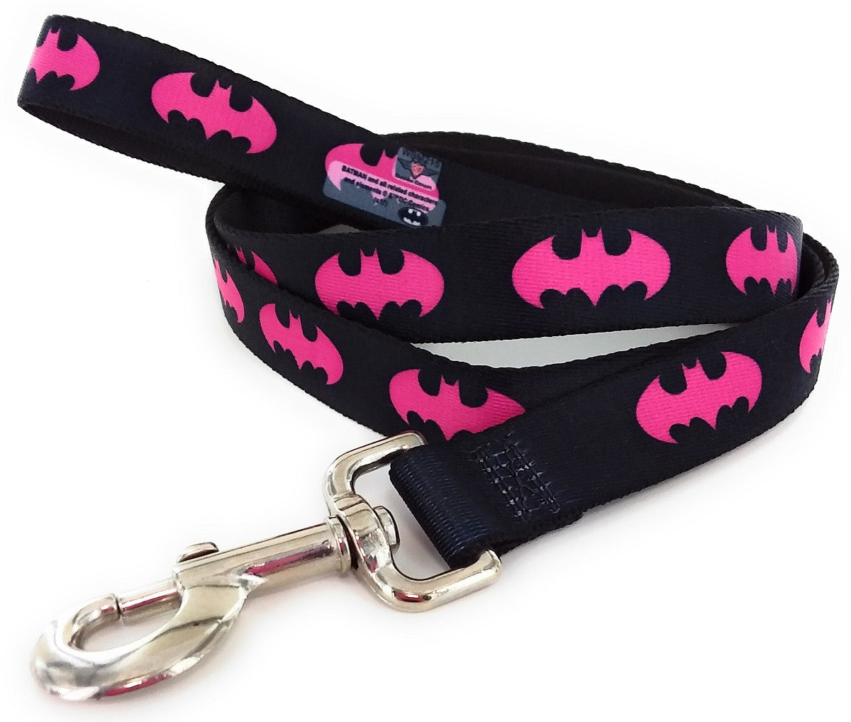 Batman Pink Logo Black Wrap 4 Foot Pet Leash
