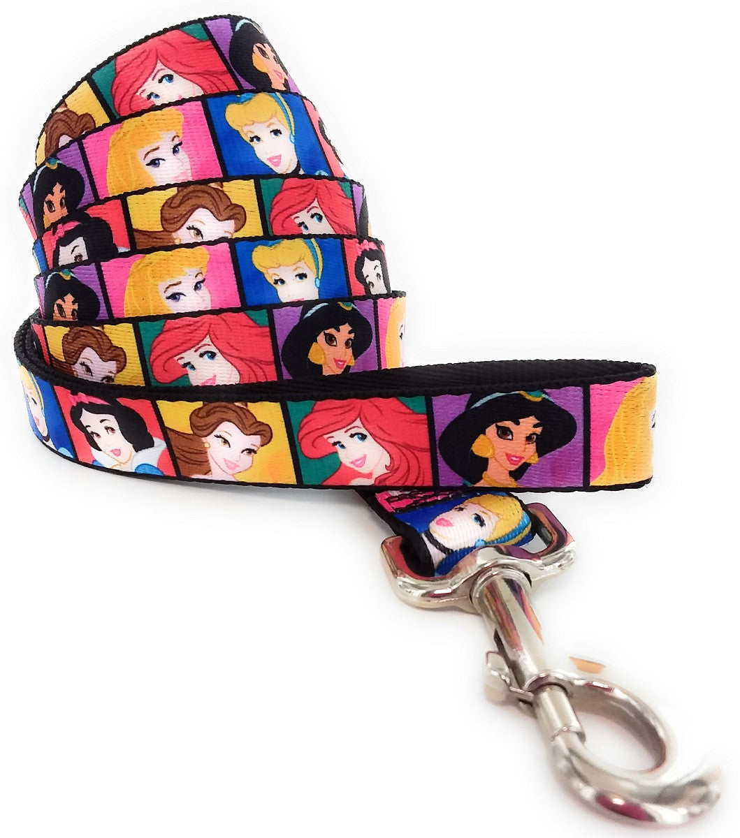 Disney Princess Face Squares Wrap 6 Foot Pet Leash