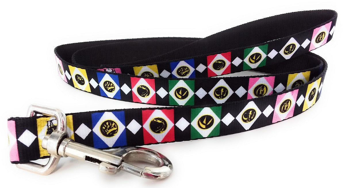 Power Rangers Logos Wrap 4 Foot Pet Leash