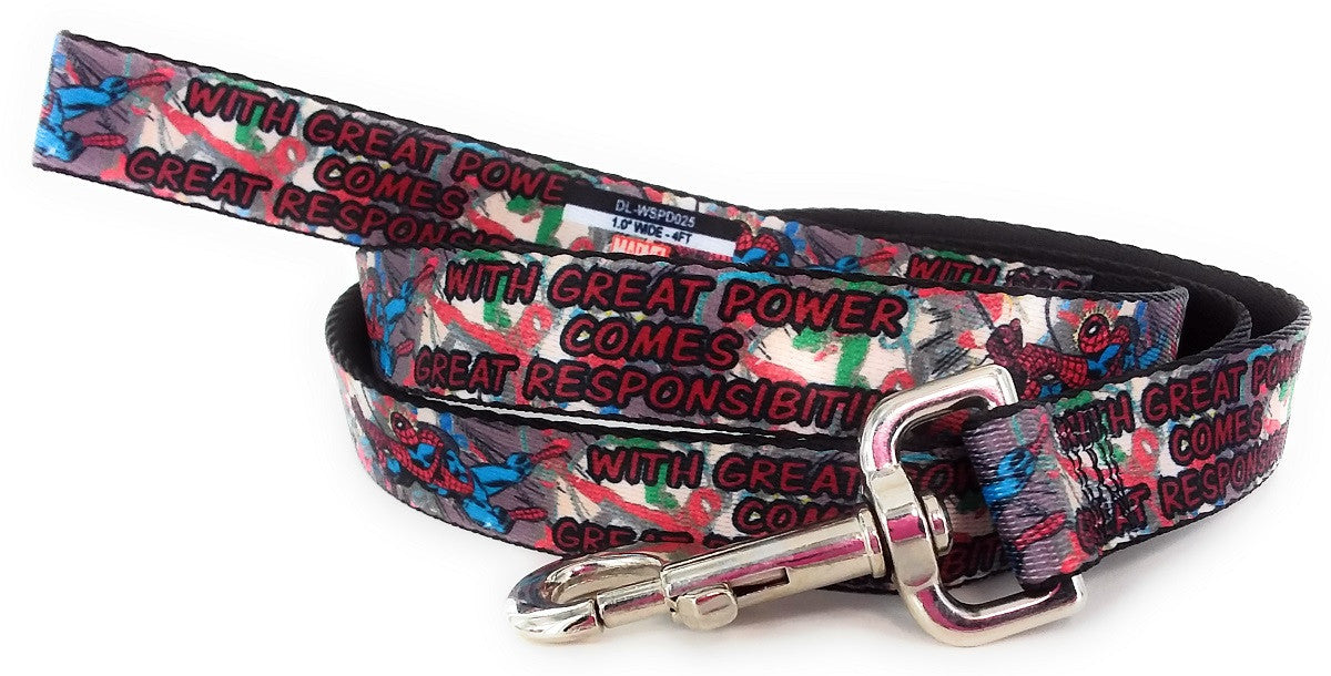 Spiderman With Great Power Wrap 4 Foot Pet Leash
