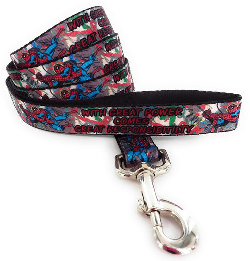 Spiderman With Great Power Wrap 4 Foot Pet Leash