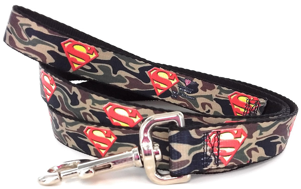 Superman Logo Camoflauge Wrap 4 Foot Pet Leash