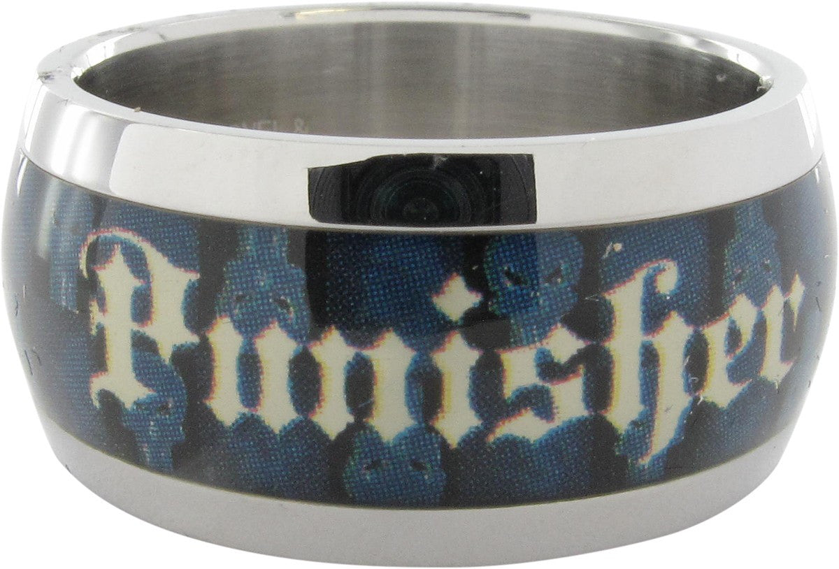 Punisher Name Skull Blue Ring