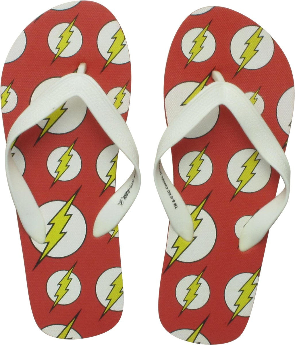 Flash Logos Allover Print Red Sandals