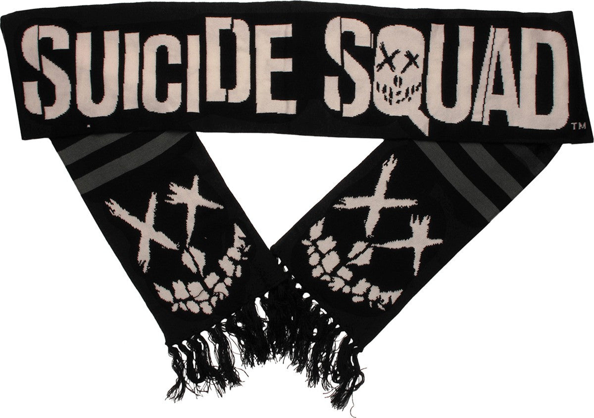 Suicide Squad Logo Black Jacquard Black Scarf