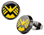SHIELD Round Logo Stud Earrings