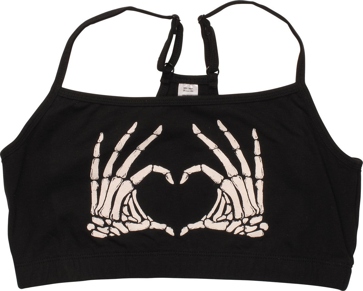 Skeleton Hands Heart Plus Size Sports Bra Top