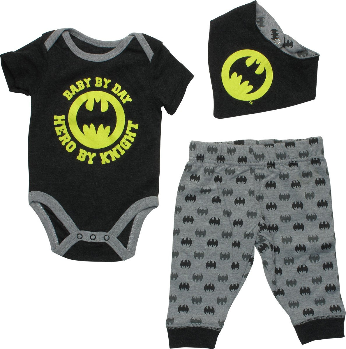 Batman Hero By Knight Bib Pants and Snap Suit Set