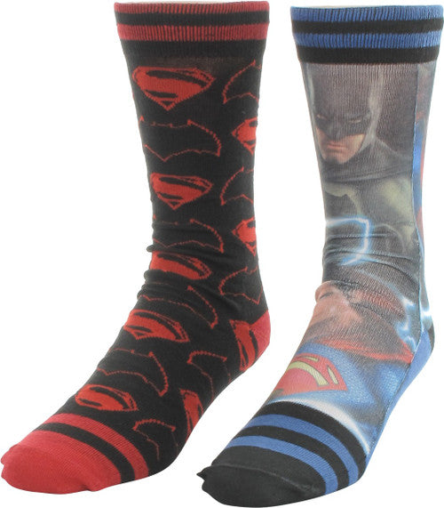Batman v Superman Logos Duo 2 Pair Socks Set