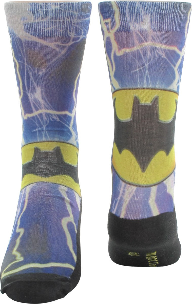 Batman Sublimated Bolts and Knit 2 Pair Socks Set