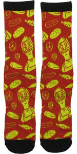 Bob's Burgers Ingredients Jumble Crew Socks