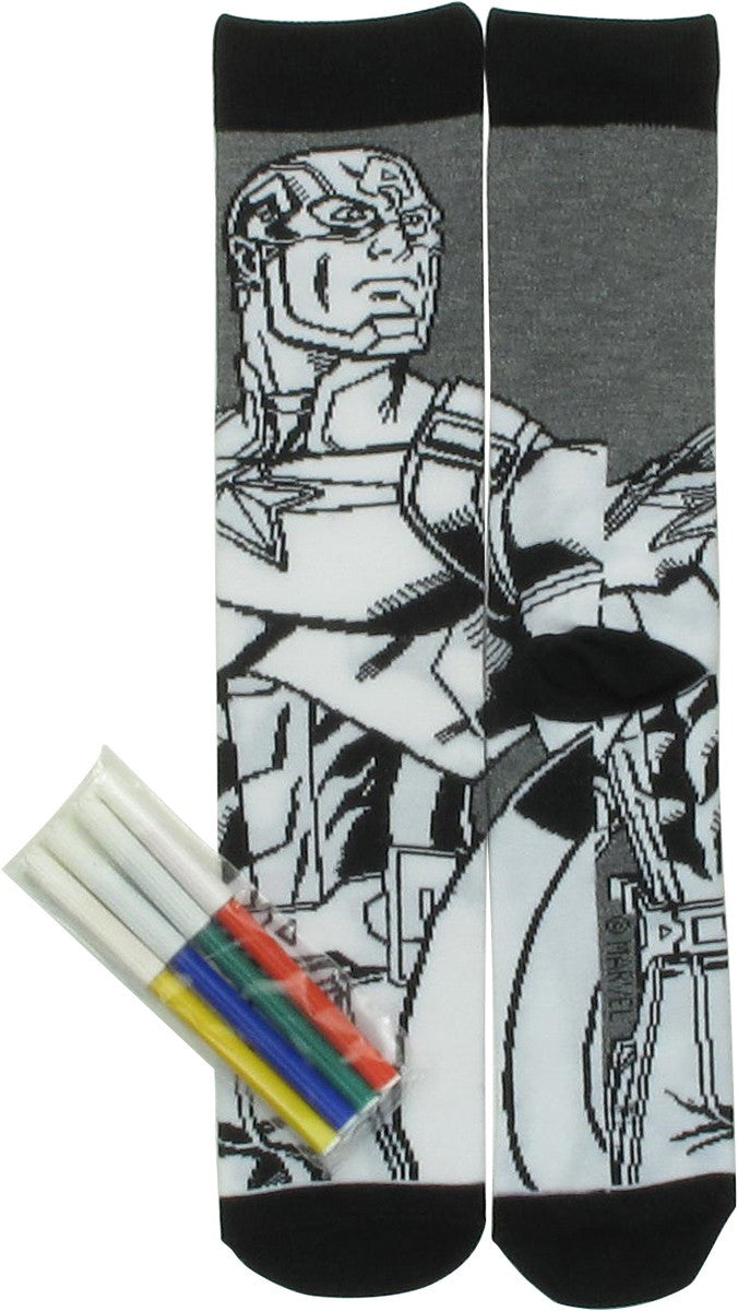 Captain America Color Yourself Crew Socks