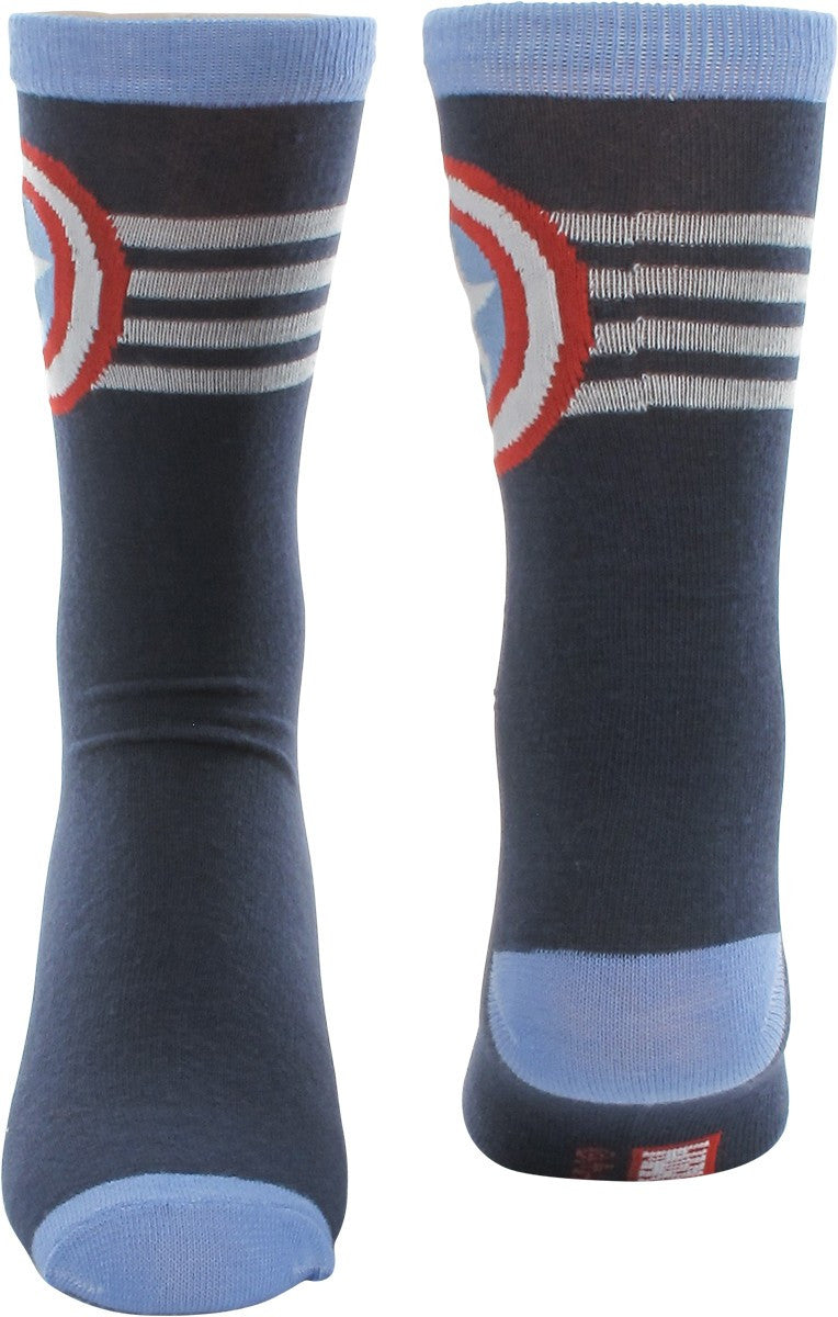 Captain America Hero Shield Logos 2 Pair Socks Set