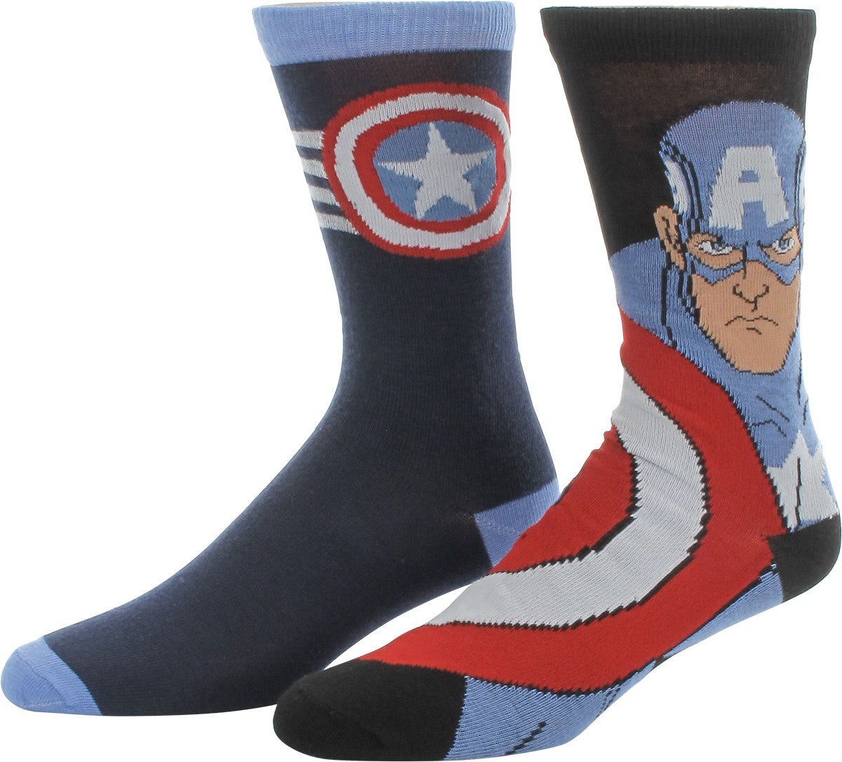 Captain America Hero Shield Logos 2 Pair Socks Set
