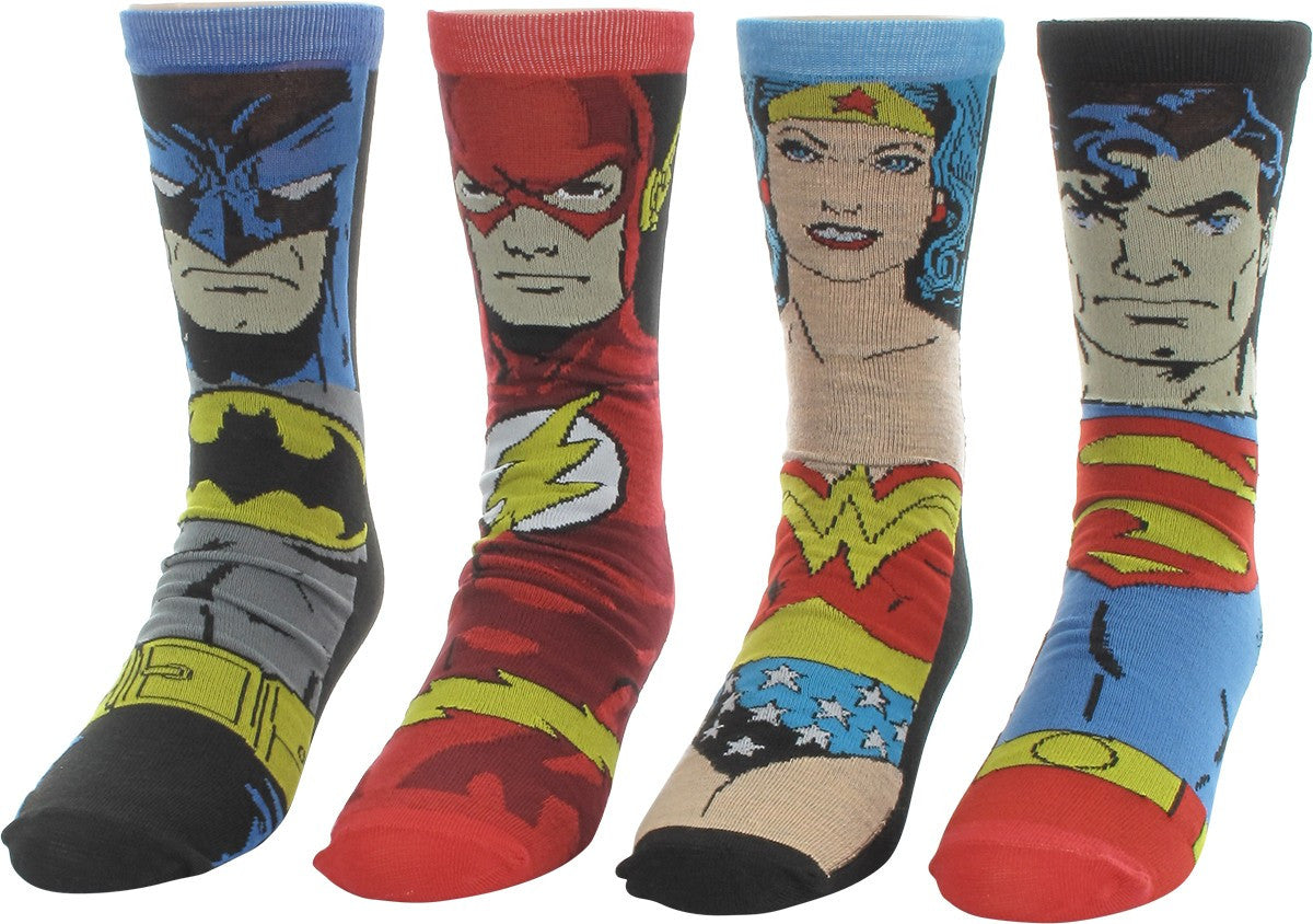 Justice League of America Heroes 4 Pair Socks Set